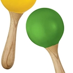 Green Tones Egg Shaker Handle Maracas
