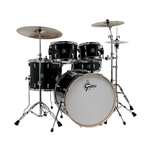 GE4E825ZB Gretsch Energy 5-Piece Kit with Full Hardware Package & Zildjian Cymbals—Black