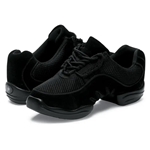DSI B190 Band Front, Suede Dance Sneaker, Black