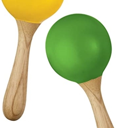 Green Tones Egg Shaker Handle Maracas