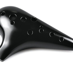 12-Hole Plastic Tenor Ocarina (C Major)—Black