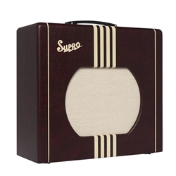 Supro 1822RBURC Delta King 12–15 Watt 1x12 w/Reverb – Burgundy