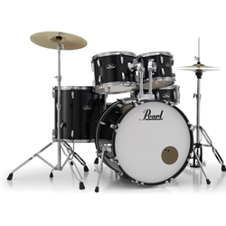 Pearl Road Show 5pc Kit (Jet Black) w/ Hardware & Cymbals