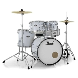 Pearl Road Show 5pc Kit (White) w/ Hardware & Cymbals