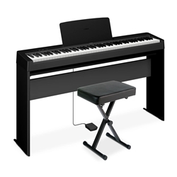 Yamaha P143LXB P-143 Digital Bundle–W/ L100C Stand & PKBB1 Bench