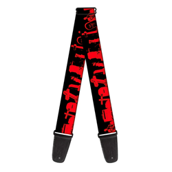 Buckle-Down GSW30737 Guitar Strap - Graveyard Black/Red