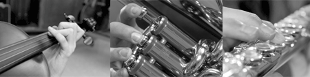 Finger positions on various instruments